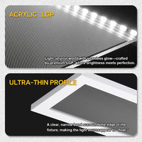Luminaire suspendu rectangulaire moderne pour plafond, avec variateur d'intensité lumineuse, sélection de la couleur de la lumière, LED mince, panneau lumineux suspendu