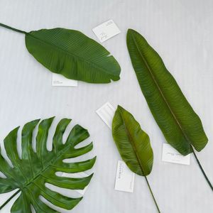 Usine de fleurs artificielles Meiyu Craft, feuilles de palmier bananier artificielles, feuilles de monstera, 30 cm-100 cm, plantes en soie pour décoration de mariage - Product Image 1