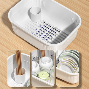 Escurridor de Platos con Tapa Extraíble para Encimera de Cocina, Bandeja de Almacenamiento para Platos, Tazas y Vajilla - Product Image 2