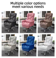 Chaise de bureau de direction à dossier haut en cuir PU avec inclinaison à 135° °   Fauteuil de direction ergonomique pivotant avec repose-pieds inclinable et rétractable, avec roulettes