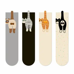 قوة فائقة غير محدودة أربعة مواسم جديدة الجوارب النساء منتصف الساق القطن لطيف الكرتون القط دينغ دونغ البيض البروتين للزوجين - Product Image 1