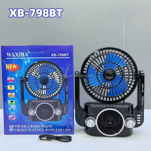 ELETREE-Ventilador BT multifunción, recargable con energía solar, Radio FM, para batería de 2, - Product Image 2