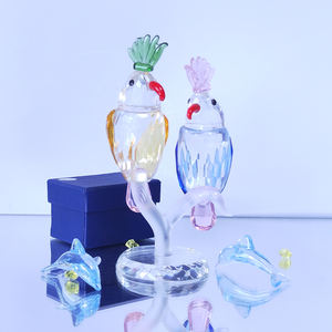 รูปปั้นนกแก้วคริสตัลโบราณสุดหรูสำหรับตกแต่งคริสต์มาส - Product Image 2