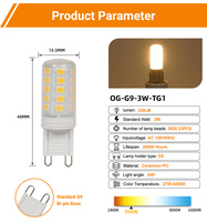 Ampoule LED OLGELUX G9 2,5w 3w 4,8w 8w Super Lumineuse Céramique + PC SMD2835 Ampoules LED Vente en Gros