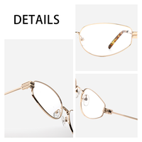 Gafas Ópticas Metálicas Ovaladas Pequeñas Retro de Venta Caliente, Montura Delgada, con Protección Anti Luz Azul para Uso Diario y Profesional