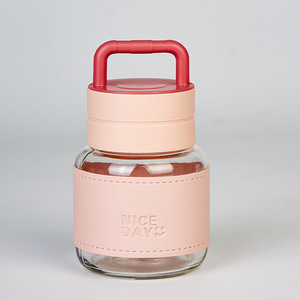 ขวดน้ำแก้วพกพาสวยงาม พร้อมปลอกหนังทนทาน ใช้ได้ทุกวัน - Product Image 4