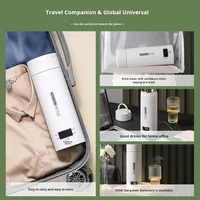 Bouilloire de voyage cylindrique portable en acier inoxydable 316, isolée, à température constante, pour voyages d'affaires et hôtels