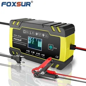 FOXSUR工厂直接12V 8A 24V 4A智能脉冲修复铅酸电池充电器
