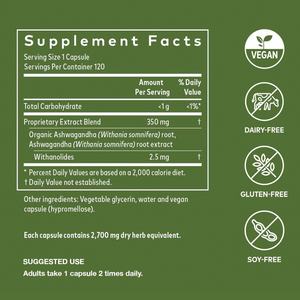 Extractos de Ashwagandha Premium para Aliviar el Estrés y Mejorar el Estado de Ánimo en Mujeres y Hombres, Suplemento de Ashwagandha - Product Image 3