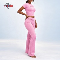 Tenues d'automne : Ensemble décontracté 2 pièces en coton pour femme, t-shirt ajusté et pantalon à entrejambe de 38 pouces, idéal pour les grandes tailles