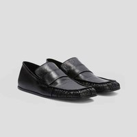 Mocassins ANSU en cuir véritable plissé, bout carré, à enfiler, style français, respirants, légers, tendance printemps-automne