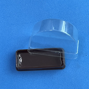 ACCEPT CUSTOM with Round Dome Clear Lid Disposable Plastic Swiss Roll Cake Box