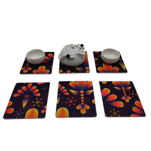 Dessous de verre carrés en <span class=keywords><strong>feutre</strong></span> Dessous de verre absorbants pour boissons de table Ensemble de 4 napperons de service de thé Dessous de verre en <span class=keywords><strong>ardoise</strong></span> - Product Image 1