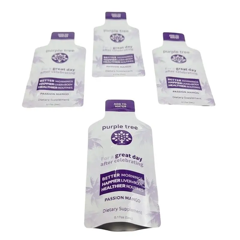 Heat Seal Bottle Shape Sachet Coffee Drinks Bags Cosmetics Sample Sachets Foil Special Shape Pouches
