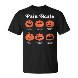 T-shirt Échelle de la Douleur Citrouille – Cadeau d'Halloween pour Infirmière – Évaluation de la Douleur Traumatique - Product Image 1