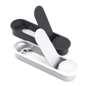 Boîte ovale en plastique à couvercle rabattable pour câbles, cache-trou de câble pour bureau/réunion, accessoire décoratif de gestion des câbles de bureau - Product Image 1