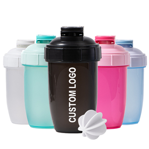 Botella Mezcladora de Proteínas de Plástico Estilo Vintage con Logotipo Personalizado, 500 ml, para Gimnasio, Camping y Deportes, Libre de BPA, Ecológica, Apta para Beber Directamente y Resistente al Calor - Product Image 1