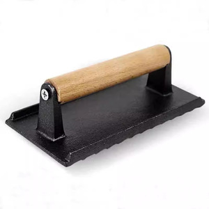 ARMADA Kit de Prensas para Smash <span class=keywords><strong>Burger</strong></span> Rectangulares Negras - 4 en 1, Molde para Hamburguesas Rellenas, Prensas de Hierro Fundido con Mango de Madera, Apto para Lavavajillas - Product Image 5