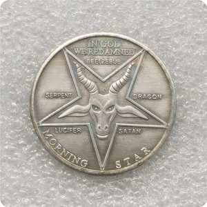 Monedas Conmemorativas de Estilo Antiguo con Pentagrama, Estrella del <span class=keywords><strong>Diablo</strong></span>, Estrella de la Mañana de <span class=keywords><strong>Lucifer</strong></span>, Satán, Pentecostés, Regalos - Product Image 1