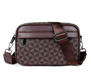 Petit sac bandoulière de luxe en cuir PU imperméable et durable à carreaux pour homme, idéal pour les trajets quotidiens et les voyages - Product Image 3