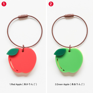 พวงกุญแจลายผลไม้ ดีไซน์แกว่ง สีแดงเขียว 2 สี คุณภาพสูง รูปแอปเปิ้ล - Product Image 2