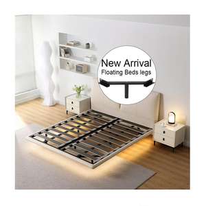 <span class=keywords><strong>Gambe</strong></span> Sospese per Letto, Accessori di Supporto per Camera da Letto, <span class=keywords><strong>Gambe</strong></span> Moderne a T in Metallo Nero per Rialzo Letto, Hardware - Product Image 1