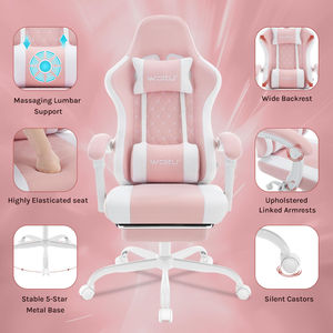 Échantillon Gratuit Chaise de Bureau Gaming <span class=keywords><strong>Recaro</strong></span> Rose et Blanche avec Accoudoirs pour Ordinateur, Base Large, Étiquette Privée, 1 pièce - Product Image 2