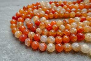 Natural Fire Crackle Agate <b>Beads</b> - Dragon Veins Orange Agate, 6mm, 8mm, 10mm - Product Image 2