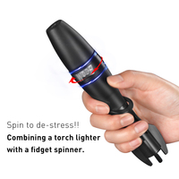 Vente en gros Briquet torche fusée missile bleu Jet Style design vintage Coupe-vent Métal rechargeable Réutilisable pour le camping