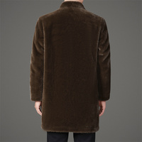 Nouveau Manteau Long en Fausse Fourrure Double Face Respirant et Écologique pour Homme, Col Montant, Boutonnage Simple, Tendance Hiver