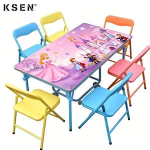 Escritorio de lectura multifuncional de madera para niños, mesa plegable para actividades, aprendizaje, estudio y juego, juego de mesa y silla para niños KC-TC0085 - Product Image 2