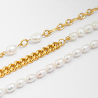 Bracelet en perles d'eau douce naturelles Gaovo, plaqué or 18 carats, en acier inoxydable, chaîne délicate, étanche, bijoux pour femmes, à porter au quotidien