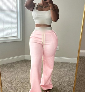Ensemble de sport 2 pièces Viviblook Z418ST14 : Débardeur et pantalon large taille haute à cordon de serrage – Tenue de sport pour femme grandes tailles - Product Image 1