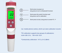 Alat Uji Kualitas Air 4-in-1 Bluetooth Pintar untuk PH/TDS/EC/Suhu, untuk Air Minum dan Akuarium