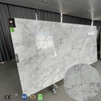 Dalle de quartz artificiel Calacatta sans silicone sur mesure, pour sol moderne, comptoir de cuisine et salle de bain