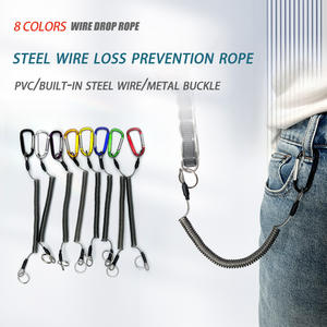 Ремешок для рыбалки выдвижной стальной проволоки Спиральный шнур для тяжелых условий безопасности, веревка для катания на лодках, рыболовные инструменты, шнурки - Product Image 2