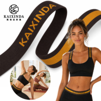 Vente en gros de bande élastique en polyester de haute qualité avec logo personnalisé, bande jacquard pour vêtements de sport