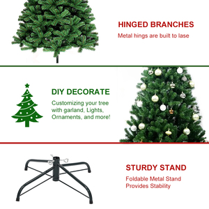 Nouvel arbre de Noël en PVC de qualité supérieure avec aiguilles de pin réalistes pour la décoration extérieure du festival de Noël - Product Image 3