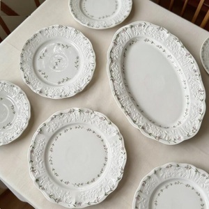 <b>Ceramic</b> Serving Plates and Bowls Floral Garden Oven Safe Hand Painted Stoneware Dinnerware <b>Set</b> Rose Porcelain Dinner <b>Set</b> - Product Image 3