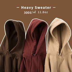 Pull-over de luxe en coton épais grande taille avec logo imprimé en relief personnalisé – Hoodies vierges épais - Product Image 2