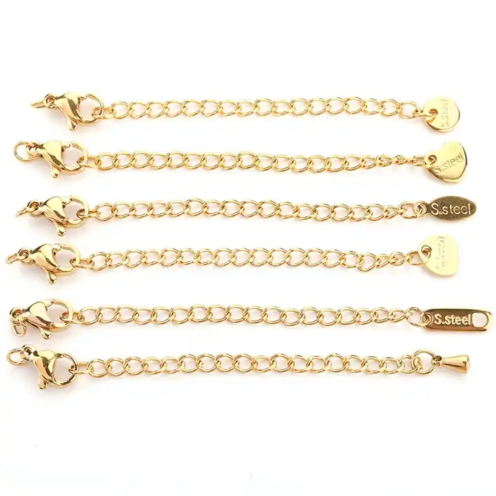 Gold Plated Necklace Extension Tail Chain Lobster Clasp Connector DIY  Stainless Steel Jewelry Accessories For Making Bracelet - Buy Gold Plated Necklace  Extension Tail Chain Lobster Clasp Connector DIY Stainless Steel Jewelry