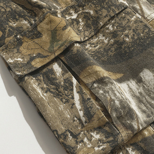 Wholesale Custom Logo Streetwear Vintage Washed Distressed Oversized Multi-Pocket Branch <strong>Camouflage</strong> Print <strong>Cargo</strong> <strong>Pants</strong> - Product Image 4