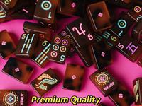 Woodland Mahjong Society Joy Tiles Tortoise Shell Monocouche Acrylique Personnalisé Gravé 160 American Mahjong Tiles Set