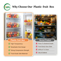 Duurzame, stapelbare, wegwerp PET plastic fruit- en groentebak met hoge transparantie en ventilatiegaten