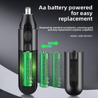 Tondeuse à poils de nez électrique portable transfrontalière, version rechargeable sur batterie, unisexe, entièrement automatique, silencieuse, détachable