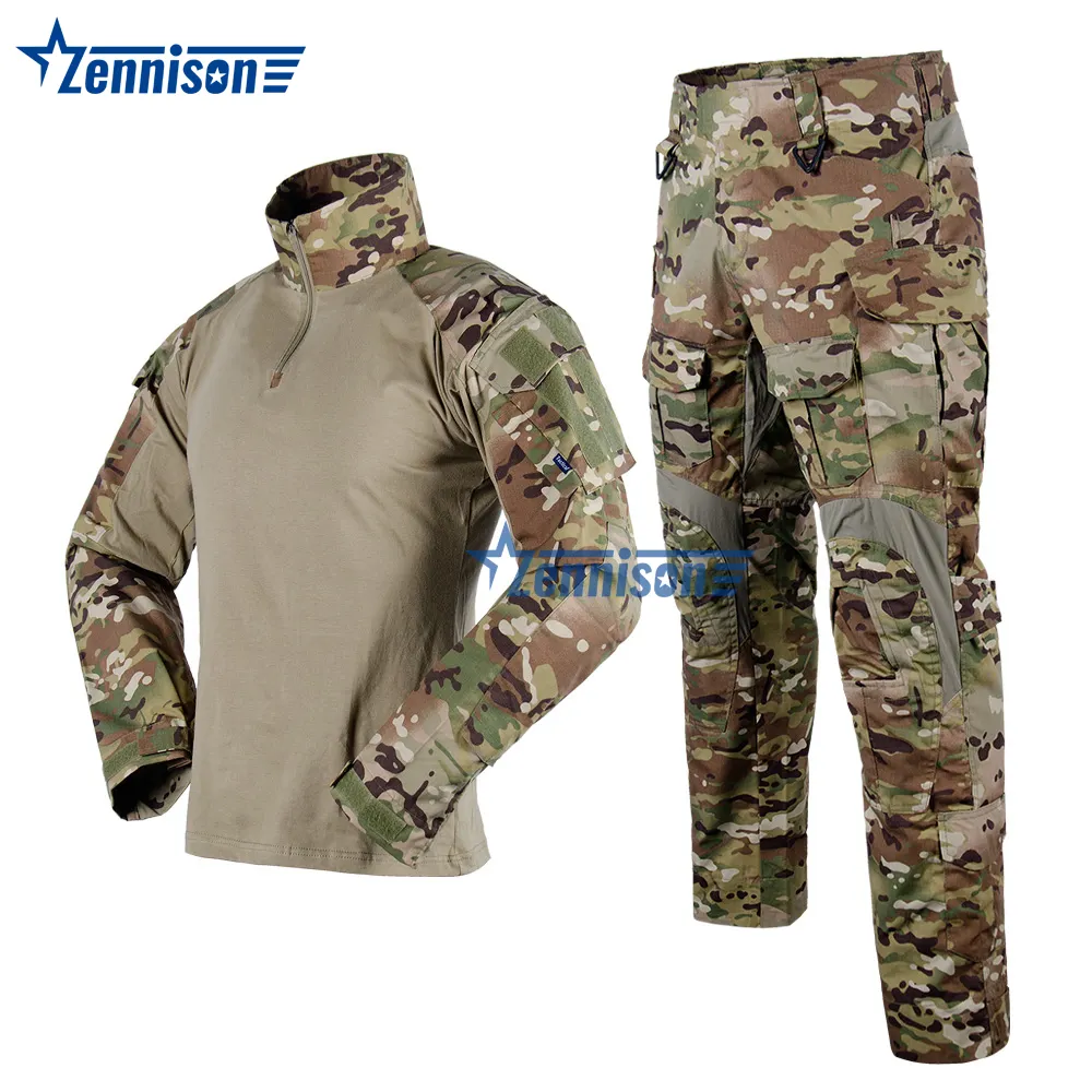 Custom Multicam G3 Frog Suit Camouflage Long Sleeve Tactical Combat Shirt Suit