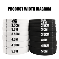 Élastique de couture en gros OCO Factory, 3 cm, noir et blanc, élastique plat, cordon élastique, sangle tricotée, élastique pour vêtements