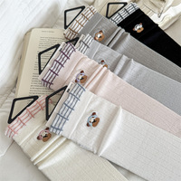 Chaussettes mi-mollet à volants pour femmes, broderie de dessins animés printemps-été, chaussettes décontractées respirantes pour femmes