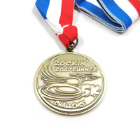 Médaille sportive personnalisée en alliage de zinc, motif oiseau, pour marathon, en métal doré 3D, vente en gros