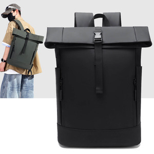 16" Large Waterproof <b>Backpack</b> men's roll top outdoor waterproof <b>laptop</b> <b>backpack</b> work commuting travel large capacity bag - Product Image 2